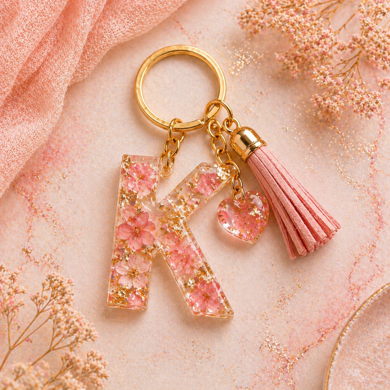 Resin Alphabet Keychain