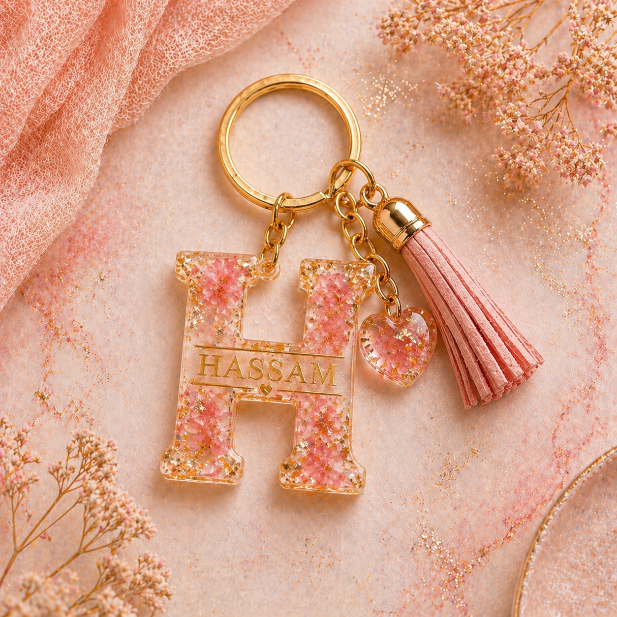Resin Alphabet Keychain