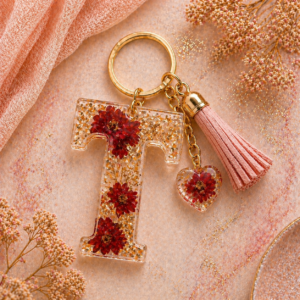 Resin Alphabet Keychain